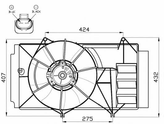 NRF 47525 Hub, engine cooling fan wheel 47525