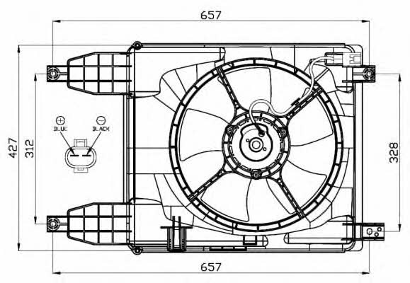 NRF 47537 Hub, engine cooling fan wheel 47537