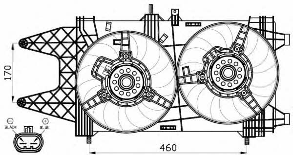 NRF 47542 Hub, engine cooling fan wheel 47542