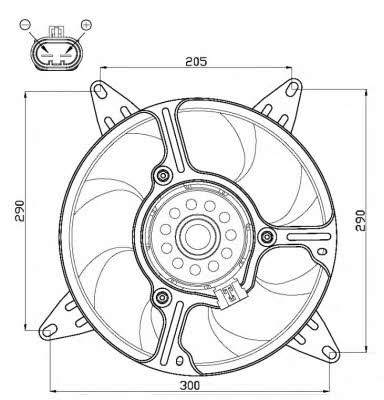 NRF 47543 Hub, engine cooling fan wheel 47543