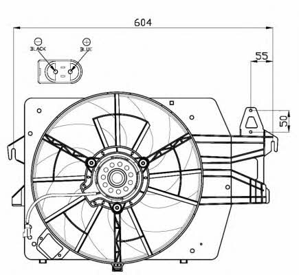 NRF 47544 Hub, engine cooling fan wheel 47544