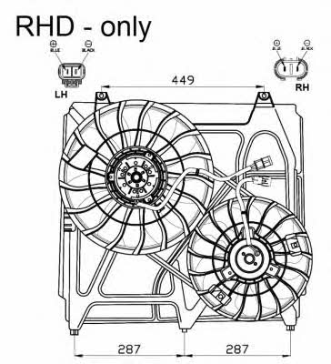 Hub, engine cooling fan wheel NRF 47549