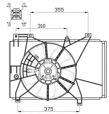 NRF 47551 Hub, engine cooling fan wheel 47551
