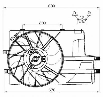 NRF 47552 Hub, engine cooling fan wheel 47552