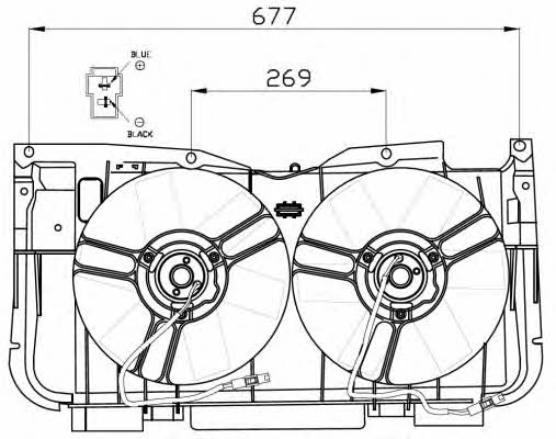 NRF 47555 Hub, engine cooling fan wheel 47555