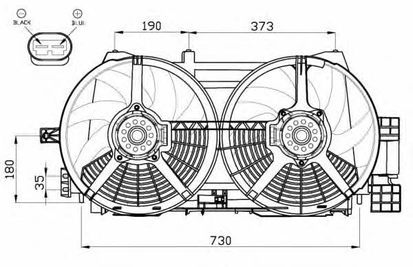 NRF 47556 Hub, engine cooling fan wheel 47556