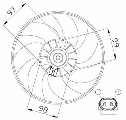 NRF 47557 Hub, engine cooling fan wheel 47557