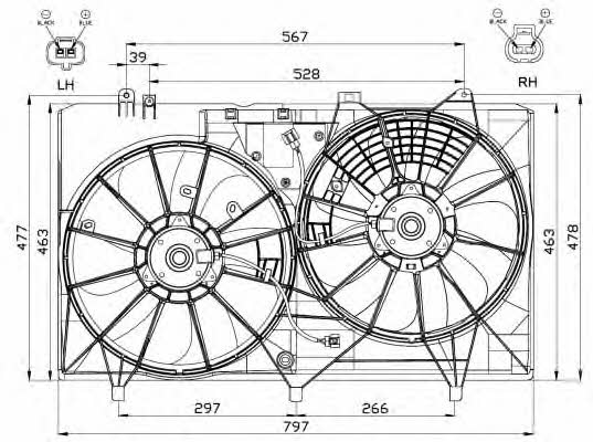 NRF 47565 Hub, engine cooling fan wheel 47565