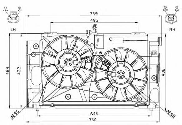 NRF 47568 Hub, engine cooling fan wheel 47568