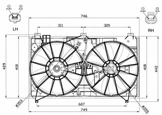 NRF 47580 Hub, engine cooling fan wheel 47580