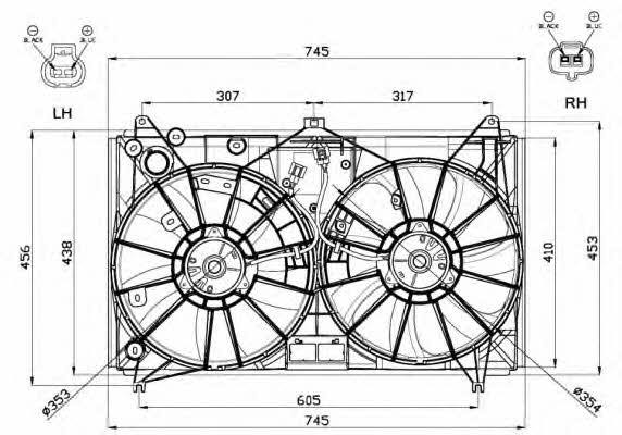 NRF 47581 Hub, engine cooling fan wheel 47581