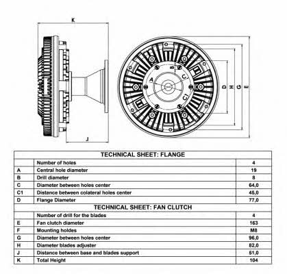 Viscous fan coupling MAN: 49047 NRF Viscous coupling assembly