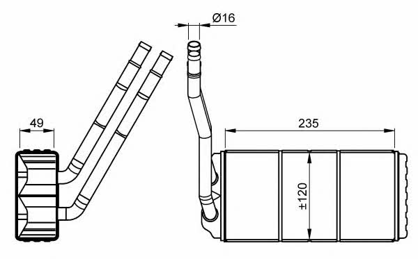 Heat exchanger, interior heating NRF 54264
