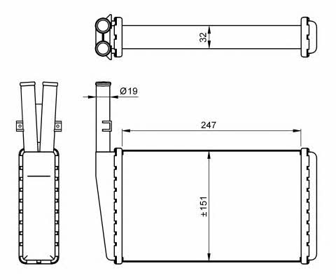 Heat exchanger, interior heating NRF 54266