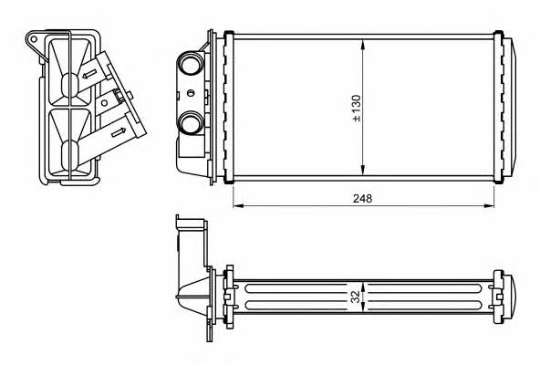 Heat exchanger, interior heating NRF 54268