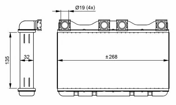 Heat exchanger, interior heating NRF 54283