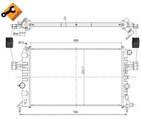 Engine cooling radiator NRF 54668