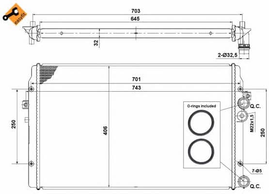 NRF Engine cooling radiator – price 327 PLN