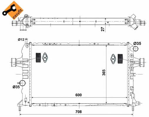 Engine cooling radiator Opel Astra H: 58344 NRF Engine cooling radiator