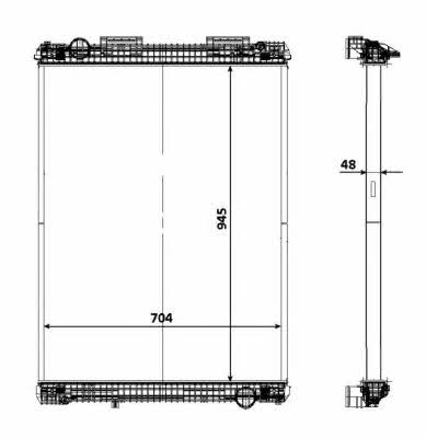 Engine cooling radiator MAN: 58371 NRF Engine cooling radiator