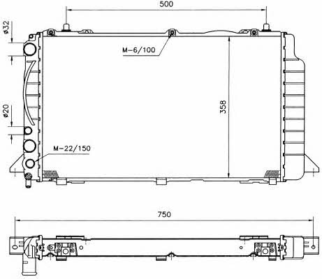 Engine cooling radiator NRF 50527