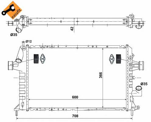 Engine cooling radiator NRF 506616