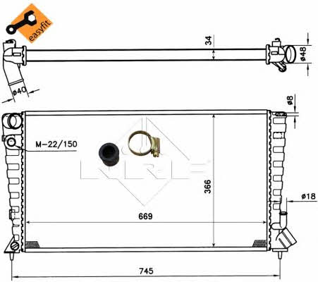 NRF Engine cooling radiator – price 291 PLN