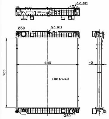 NRF Engine cooling radiator – price 1576 PLN