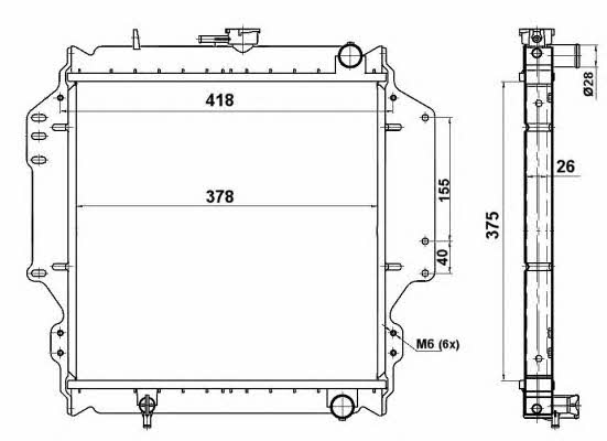 NRF Engine cooling radiator – price 280 PLN