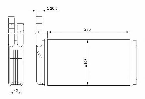 Heat exchanger, interior heating NRF 58931