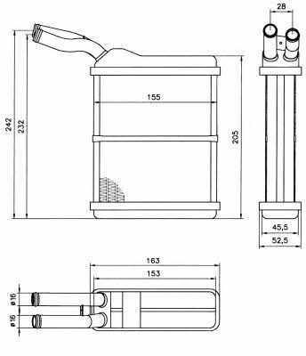 Heat exchanger, interior heating NRF 52134
