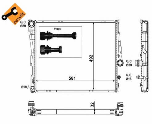 NRF Engine cooling radiator – price 503 PLN