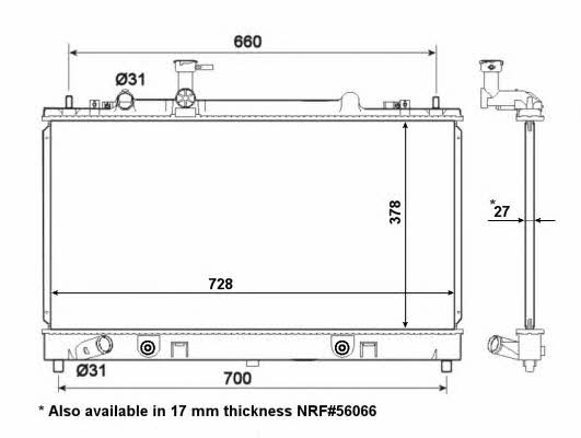Engine cooling radiator NRF 53198