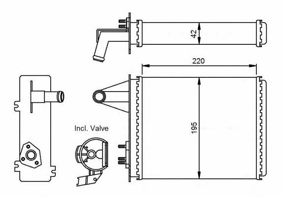 Heat exchanger, interior heating NRF 53556