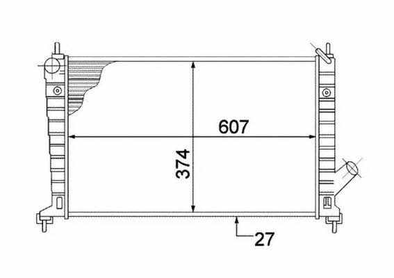 Engine cooling radiator Saab 9-5: 53804 NRF Engine cooling radiator