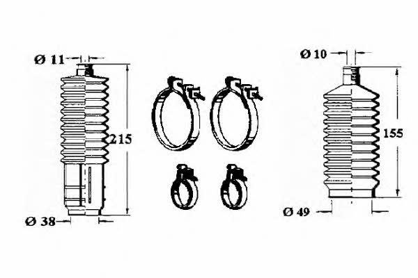 Ocap 0901112 Bellow kit, steering 0901112