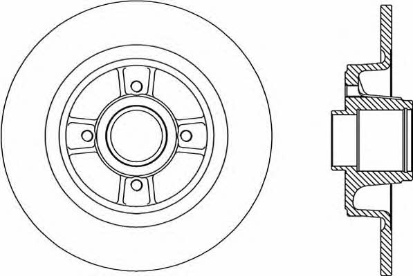Open parts BDA2166.10 Rear brake disc, non-ventilated BDA216610