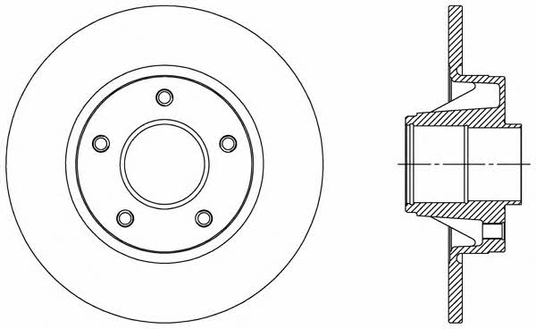 Open parts BDA2305.10 Rear brake disc, non-ventilated BDA230510