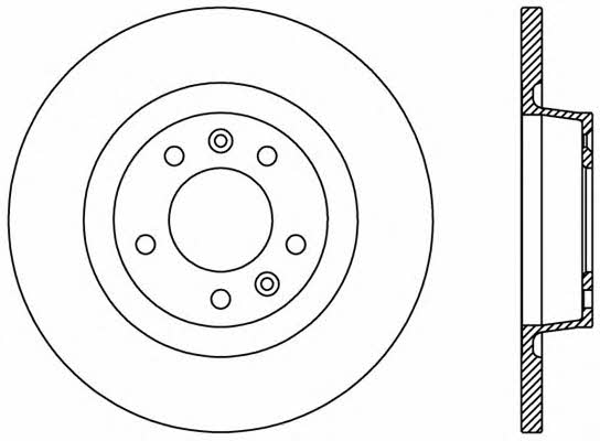 Open parts BDA2382.10 Rear brake disc, non-ventilated BDA238210
