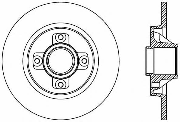 Open parts BDA2387.10 Rear brake disc, non-ventilated BDA238710