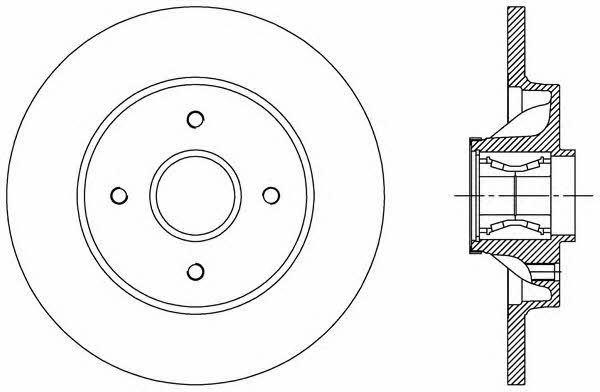 Open parts BDA2387.30 Rear brake disc, non-ventilated BDA238730