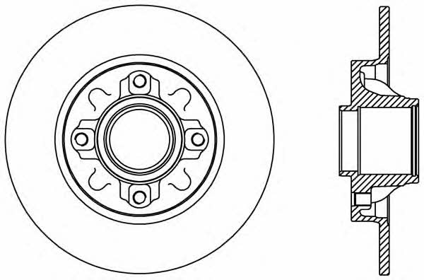 Open parts BDA2388.10 Rear brake disc, non-ventilated BDA238810