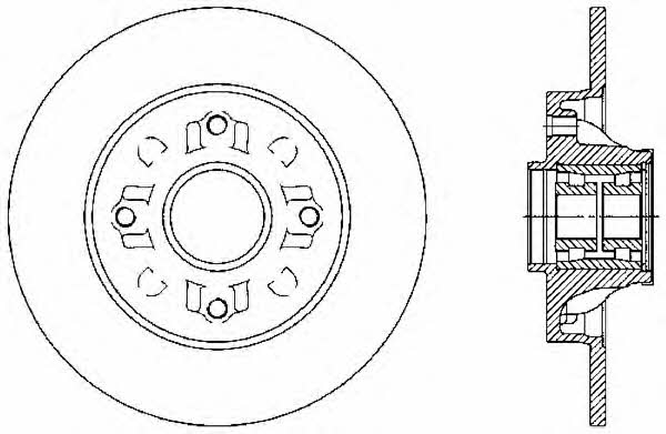 Open parts BDA2388.30 Rear brake disc, non-ventilated BDA238830