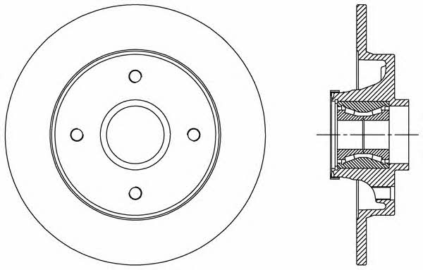 Open parts BDA2510.30 Rear brake disc, non-ventilated BDA251030