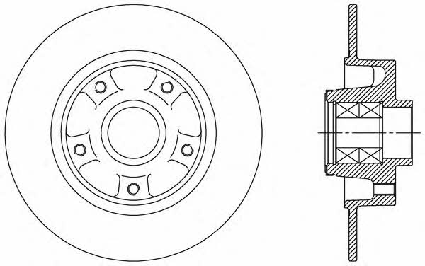 Open parts BDA2512.30 Rear brake disc, non-ventilated BDA251230