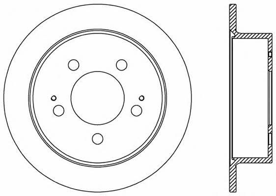 Open parts BDA2527.10 Rear brake disc, non-ventilated BDA252710