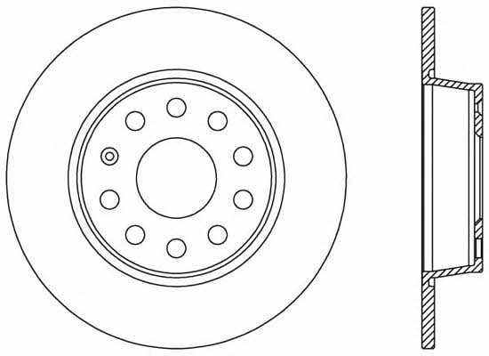 Open parts BDA2539.10 Rear brake disc, non-ventilated BDA253910