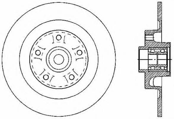 Open parts BDA2602.30 Rear brake disc, non-ventilated BDA260230