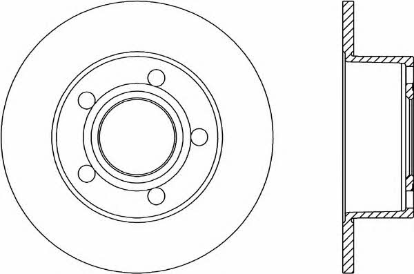 Open parts BDR1038.10 Rear brake disc, non-ventilated BDR103810