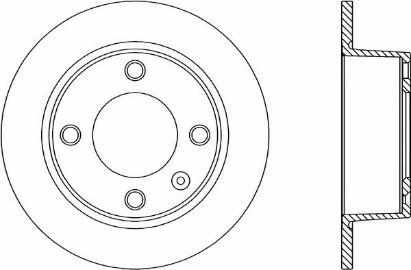 Open parts BDR1113.10 Rear brake disc, non-ventilated BDR111310